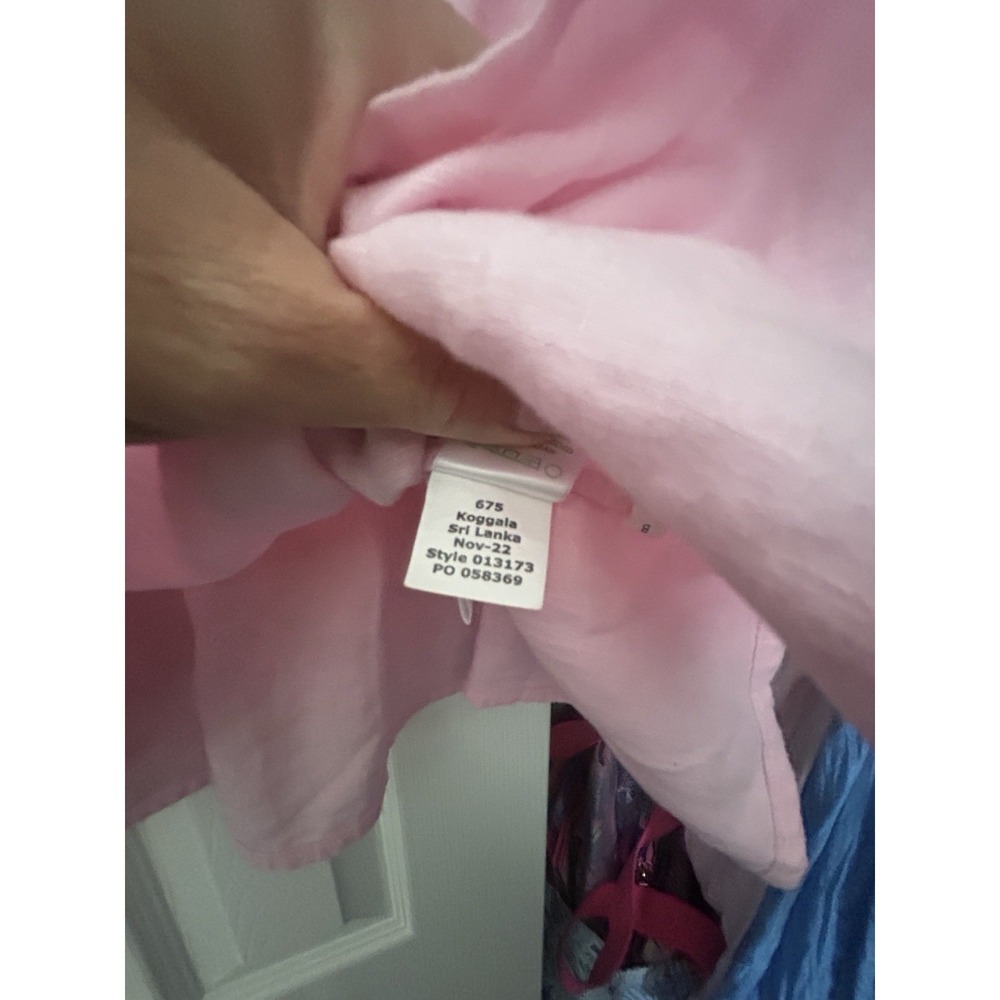 Lilly Pulitzer 3/4 Sleeve Bekah Linen Top Women Size XLarge Peasant Peplum Shirt - Picture 7 of 9